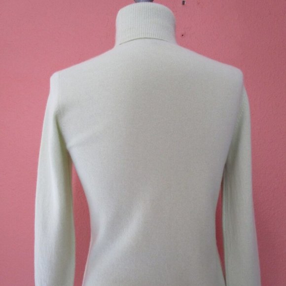 CASHMERE Turtleneck Pullover Knit Sweater Celery Green - Picture 5 of 5